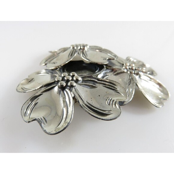 c1950's Vintage 3D Dogwood Tree Flower Sterling Silver Brooch by Beau 2 1/4" W x - Picture 5 of 6